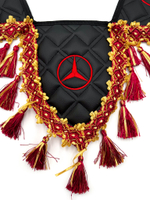 Вымпел тройной Mercedes (экокожа, черный с красными кисточками)