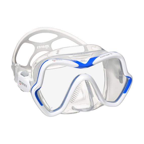 Маска для плавания Mares One Vision Sunrise для широких лиц бело-синяя