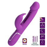 Фиолетовый вибратор-кролик 23,2см с фингерингом Pretty Love Twinkled Tenderness Kampas Flicking Vibrator Rabbit BW-500025-3