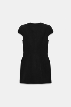 ZARA МИНИ-ПЛАТЬЕ СО ШВАМИ И ПОДПЛЕЧНИКАМИ, ЧЕРНЫЙ