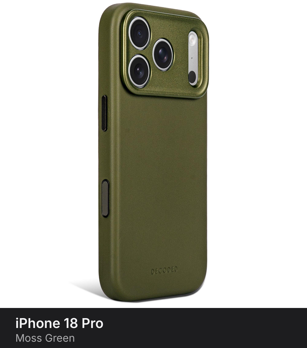 Чехол Decoded Leather Case для iPhone 18 Pro / 17 Pro Moss Green