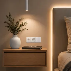 Розетка с заземлением и защитными шторками + USB A+C KRANZ Miele Round Перламутр KR-78-0704-1