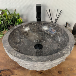 Раковина из мрамора Erozy Grey EM-64527 46x46x15 из натурального камня