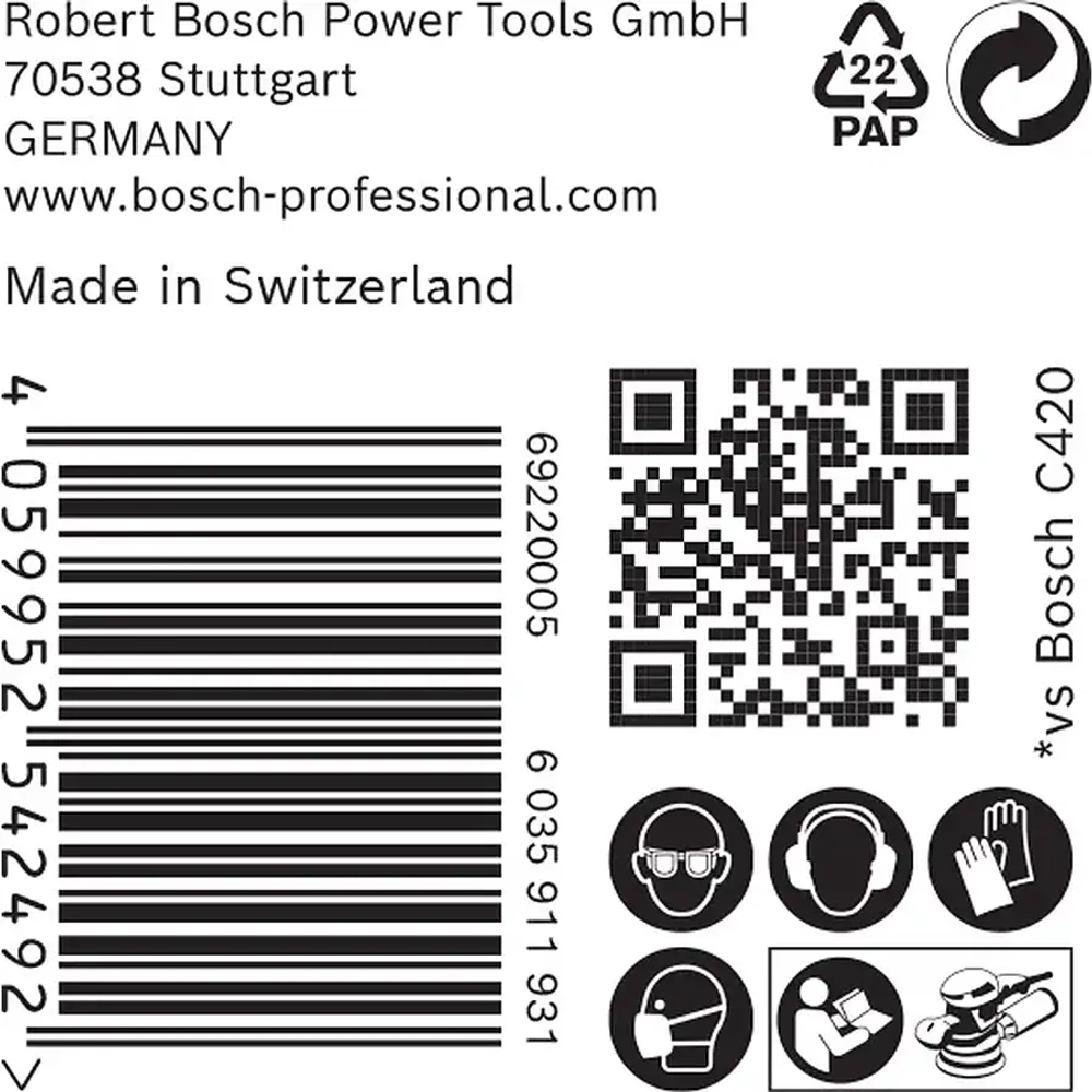 Шлифлист Ø125 P100 C470 Expert BOSCH 2608900911