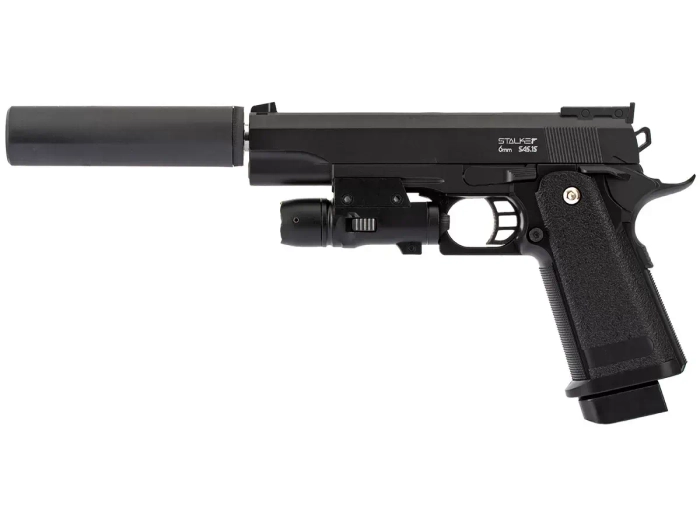 Пистолет пневматический Stalker SA5.1S Spring (Hi-Capa 5.1) +ПБС +ЛЦУ (SA-3307151S)