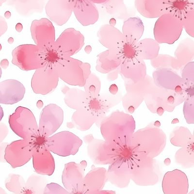 Цветущая сакура или вишня. Polka dot.