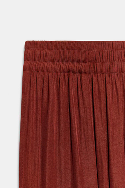 ZARA ШИРОКИЕ СТРУЯЩИЕСЯ БРЮКИ, ТЕРРАКОТОВЫЙ