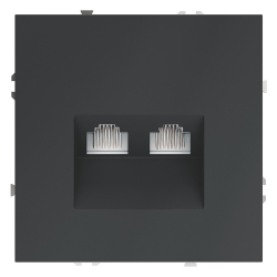 Розетка компьютерная встраиваемая VOLTUM S70 двойная RJ45+RJ45 кат.6, (графит)