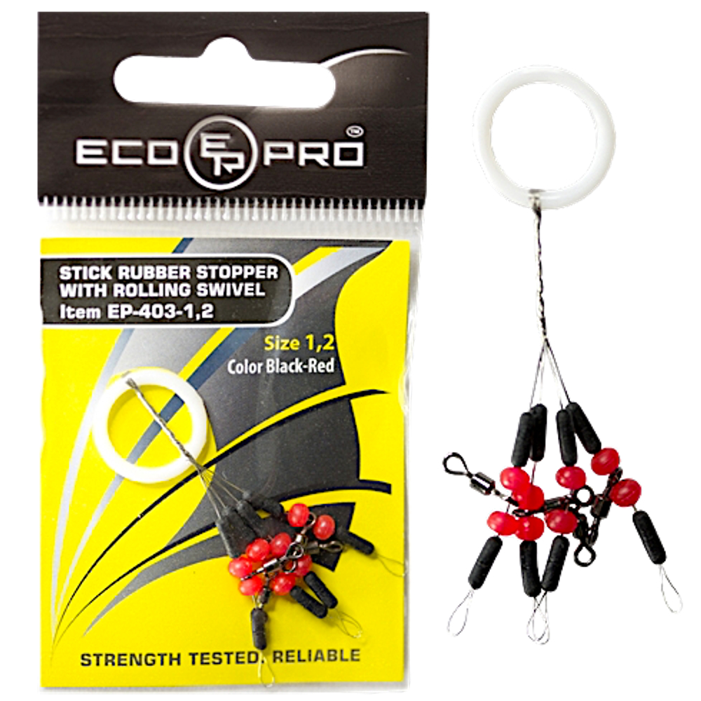 Стопор EcoPro + Вертюг EP-403-1.4  4шт Black-Red