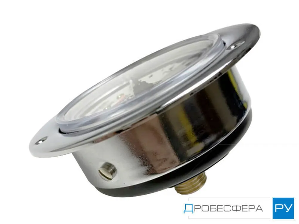 Манометр для компрессора 1 бар (0,1 МПа) осевой с фланцем R 1/4" диаметр 86 мм арт. M063-F01