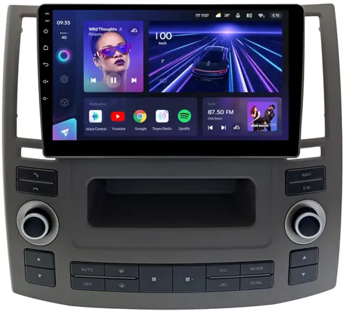 Магнитола для Infiniti FX35, FX45 S50 2006-2008 - Teyes CC3 монитор 9" QLED на Android 10, Быстрая, CarPlay, 4G SIM-слот
