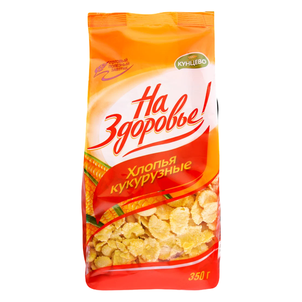 Готовый завтрак Хлопья кукурузные На здоровье глазир 350г, шт