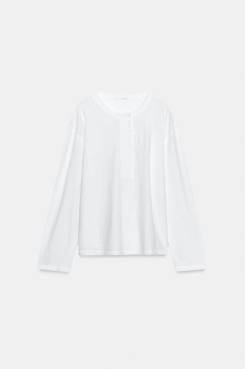 ZARA ФУТБОЛКА ИЗ СМЕСОВОГО ЛЬНА С ВОРОТНИКОМ НА ПУГОВИЦАХ, КЛУБНИЧНЫЙ