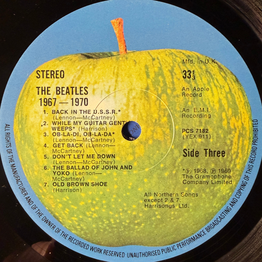 The Beatles ‎– 1967-1970 2LP (Англия 1973г.)