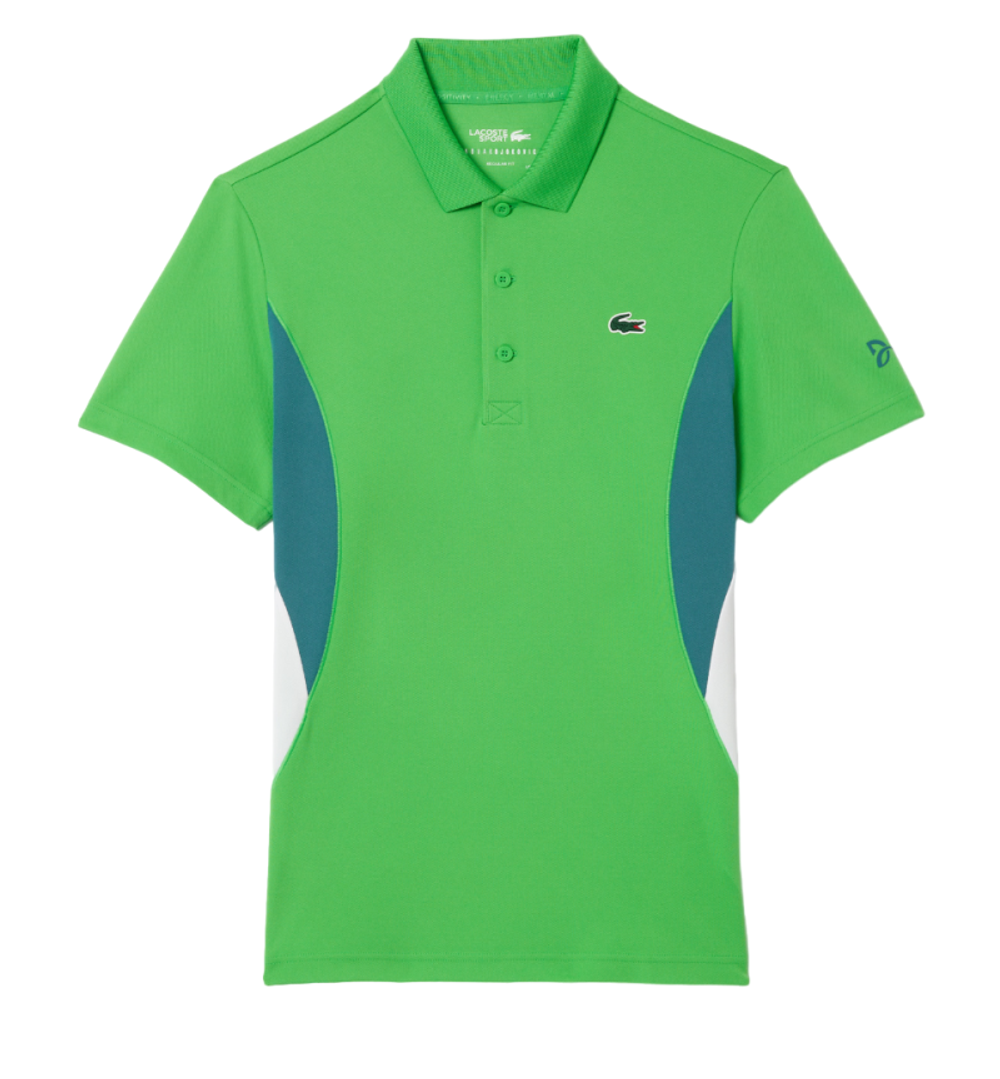 Мужское теннисное поло Lacoste Tennis x Novak Djokovic Ultra-Dry Polo - зеленый