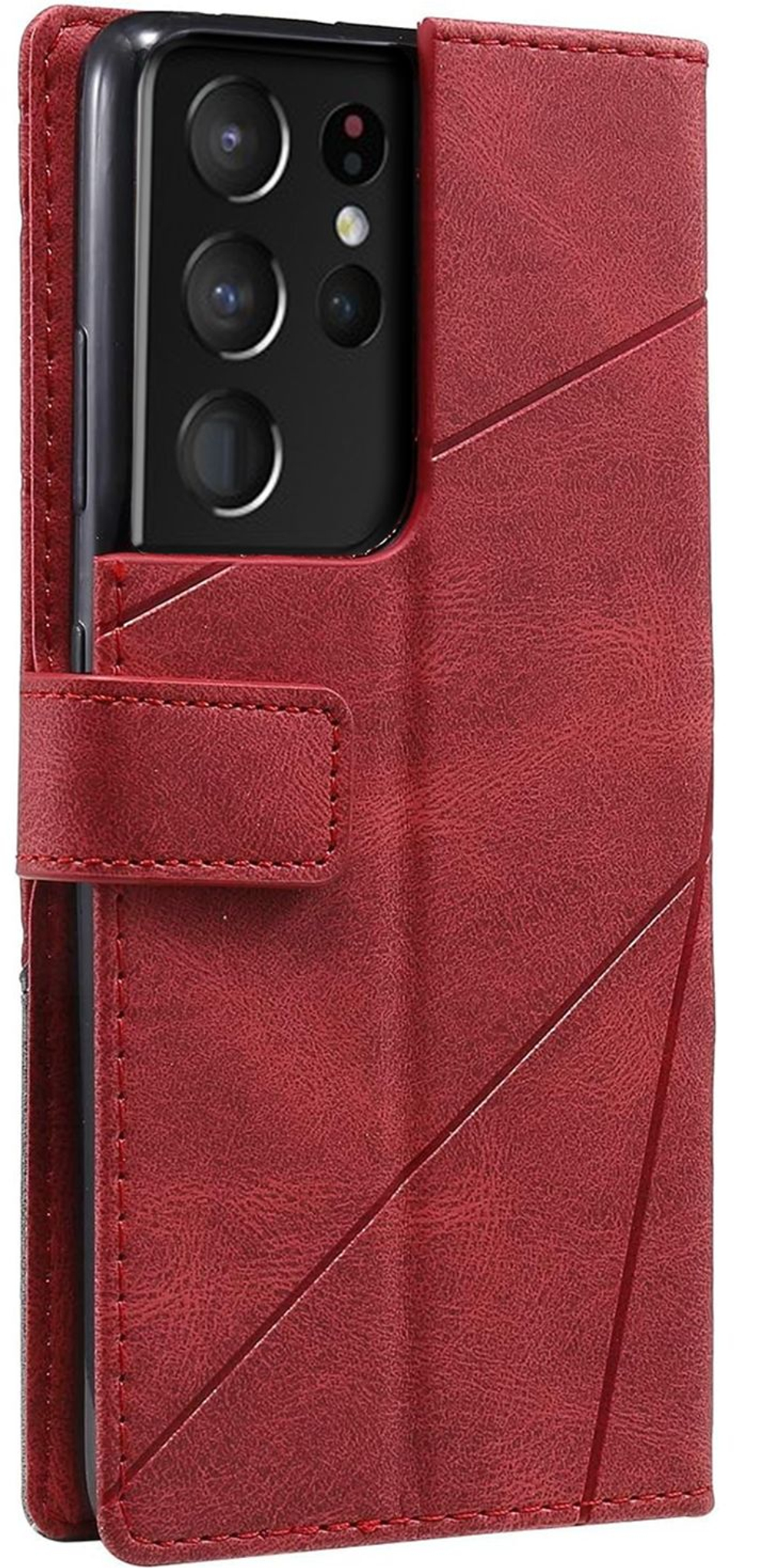 Дизайнерский чехол-книжка из кожи для SAMSUNG GALAXY S21 ULTRA с отделом для наличных, 3 слотами для карт и подставкой