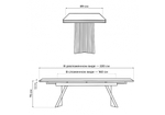 Керамический стол Woodville Вейв 160(220)х89 larka grey, черный