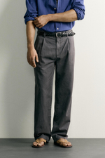 БРЮКИ ЧИНОС RELAXED FIT СО СКЛАДКАМИ — ZARA · 6887/452