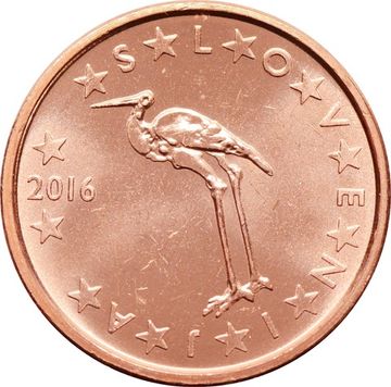 1 евроцент 2016 Словения (1 euro cent)
