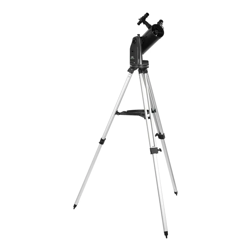 Телескоп Sky-Watcher N100 mini Virtuoso GTi, настольный - вид в три четверти на выдвинутом штативе