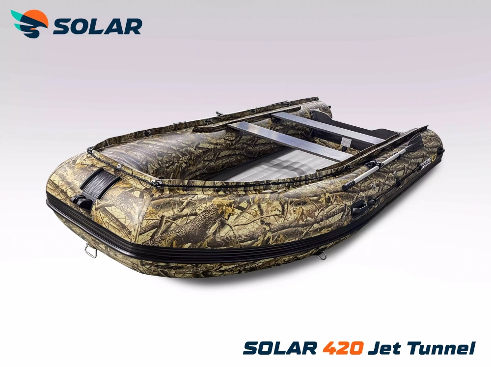 Лодка надувная моторная solar-420 jet tunnel