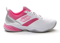 Женские Кроссовки теннисные Lotto Superrapida 400 IV - all white/wild orchid