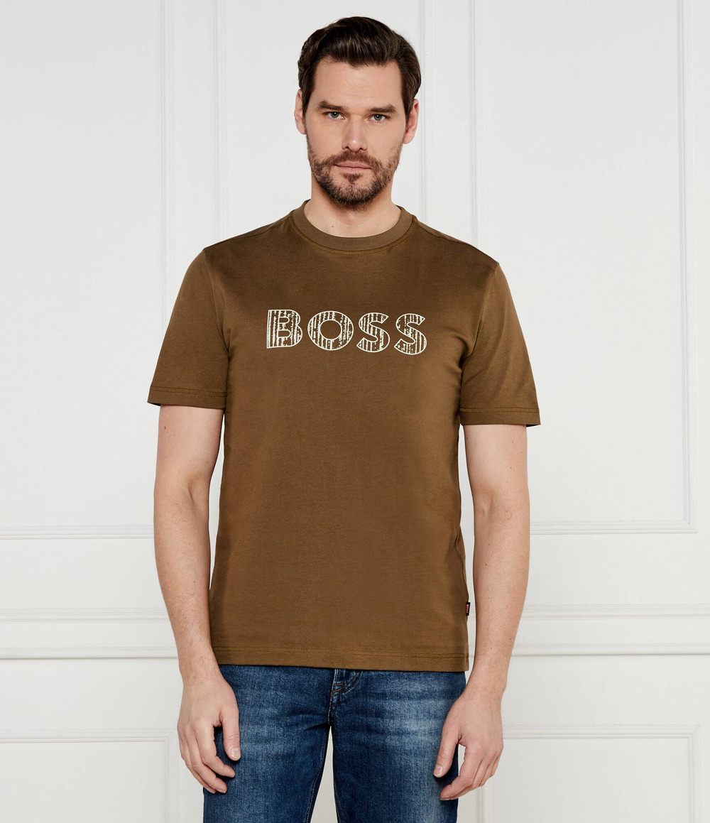 Футболка Te_logotexture BOSS ORANGE - хаки(50534923)