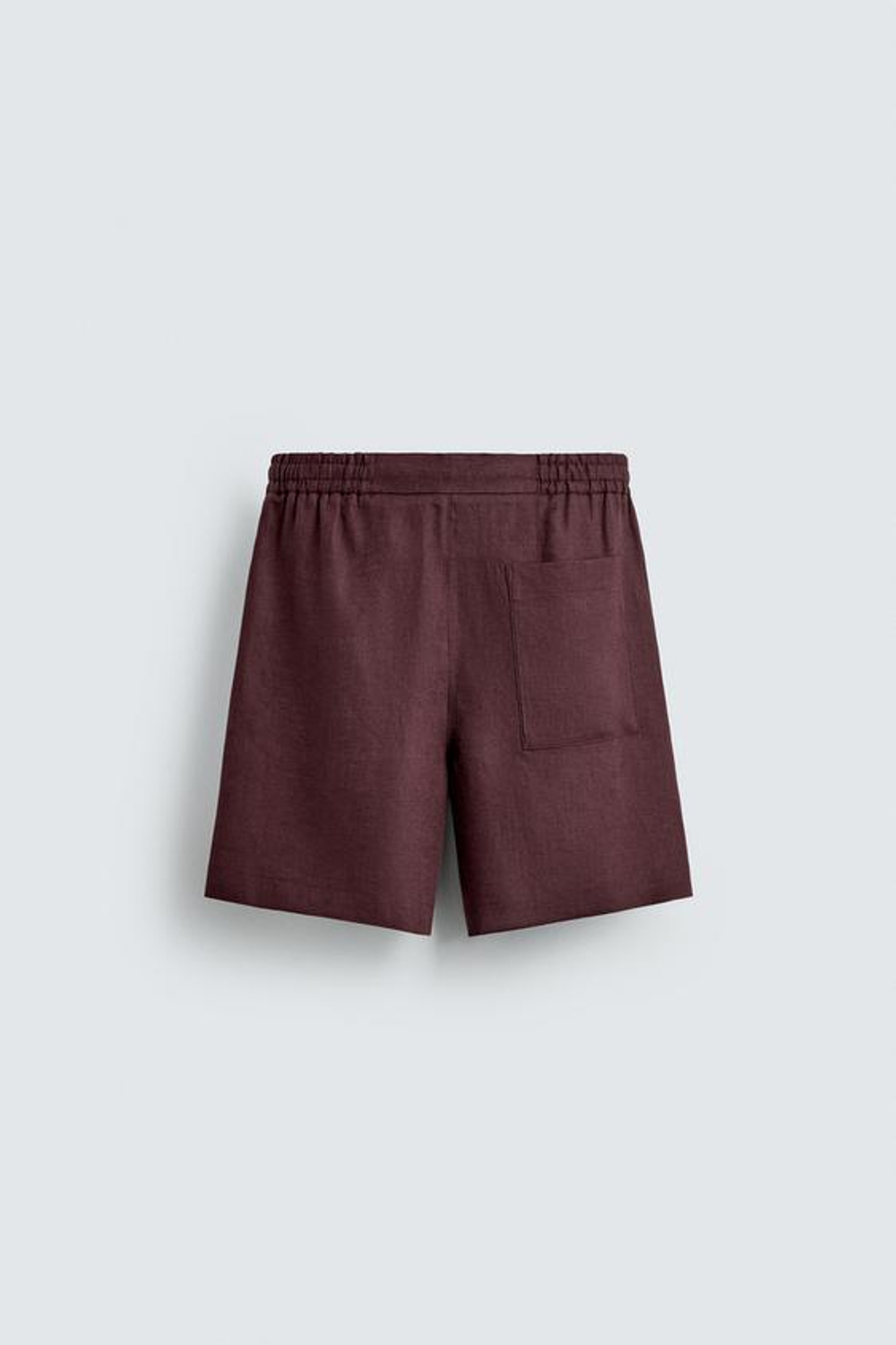 ZARA ШОРТЫ RELAXED FIT ИЗ 100% ЛЬНА, БОРДОВЫЙ