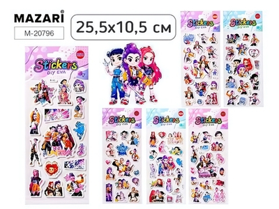 Наклейки декоративные 25.5*10.5см. "K-POP" 6 дизайнов (Mazari)