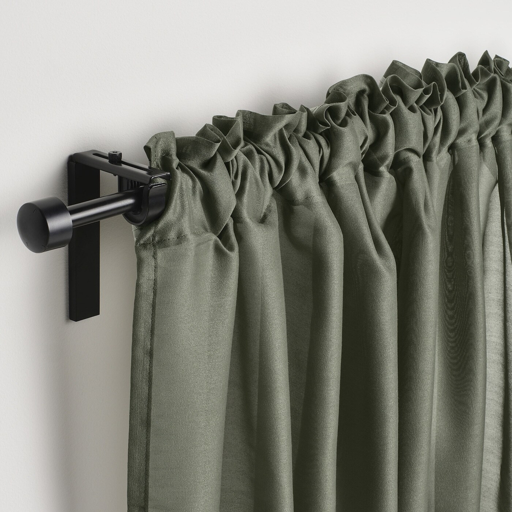 IKEA STENFRÖ  (ИКЕА СТЕНФРÖ)  -  Шторы, 2 шт, на ленте/зеленые, 145x300 см