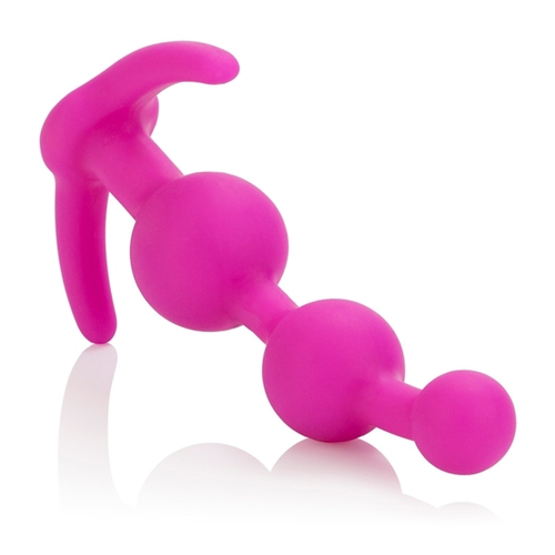 Розовая силиконовая анальная цепочка 13см California Exotic Novelties Booty Call SE-0396-35-2