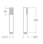 Душевая лейка круглая 1 режим ABS 3713P