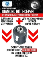 Коронка алмазная по бетону 68 мм DIAMOND боковое пылеуд.