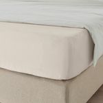 Простыня на резинке IKEA DVALA (ДВАЛА), Бежевый, 90х200 см