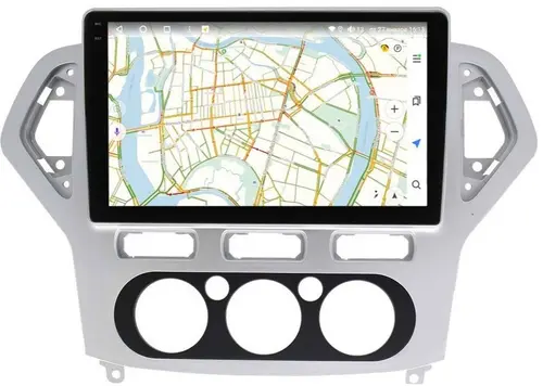 Магнитола для Ford Mondeo 4 2007-2010 (рамка серебро) - Vaycar VA17-1235-2K на Android 13, Быстрая, 2K QLED, CarPlay,4G SIM-слот