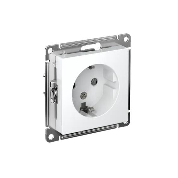 Розетка с заземлением без шторок Systeme Electric AtlasDesign Лотос ATN001343