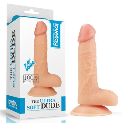 Телесный фаллоимитатор 7 The Ultra Soft Dude - 18 см. (Цвет: телесный)