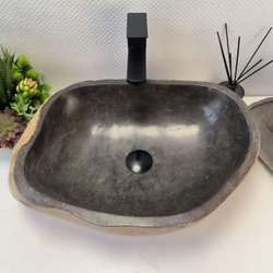 Раковина из речного камня RS-64109 (53x37x15) из натурального камня