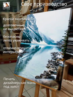 Картина "Озеро Алпайн", интерьерная 50х70см 1шт.