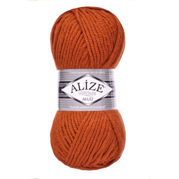 Пряжа Alize (Ализе) Superlana Maxi / уп.5 мот. по 100 г, 100м, 036 терракот A