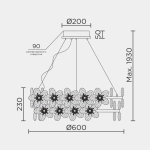 Подвесная люстра MODELUX ML.9520.600 GD