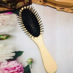 Расческа массажная деревянная «Beautiful hairstyle», форма овал, пластиковые зубья, 21см●