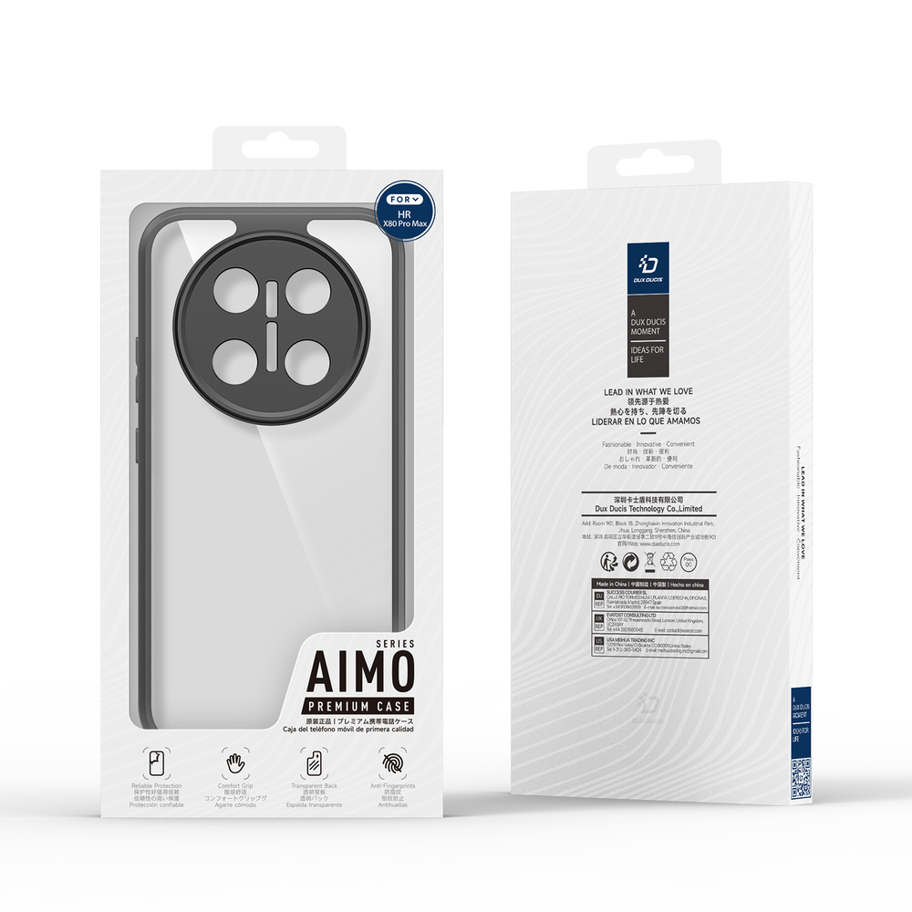 Чехол прозрачный с черными рамками для смартфона Honor X80 Pro Max, серия Aimo Series от Dux Ducis