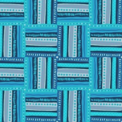 Красивый этнический принт голубой, бирюзовый