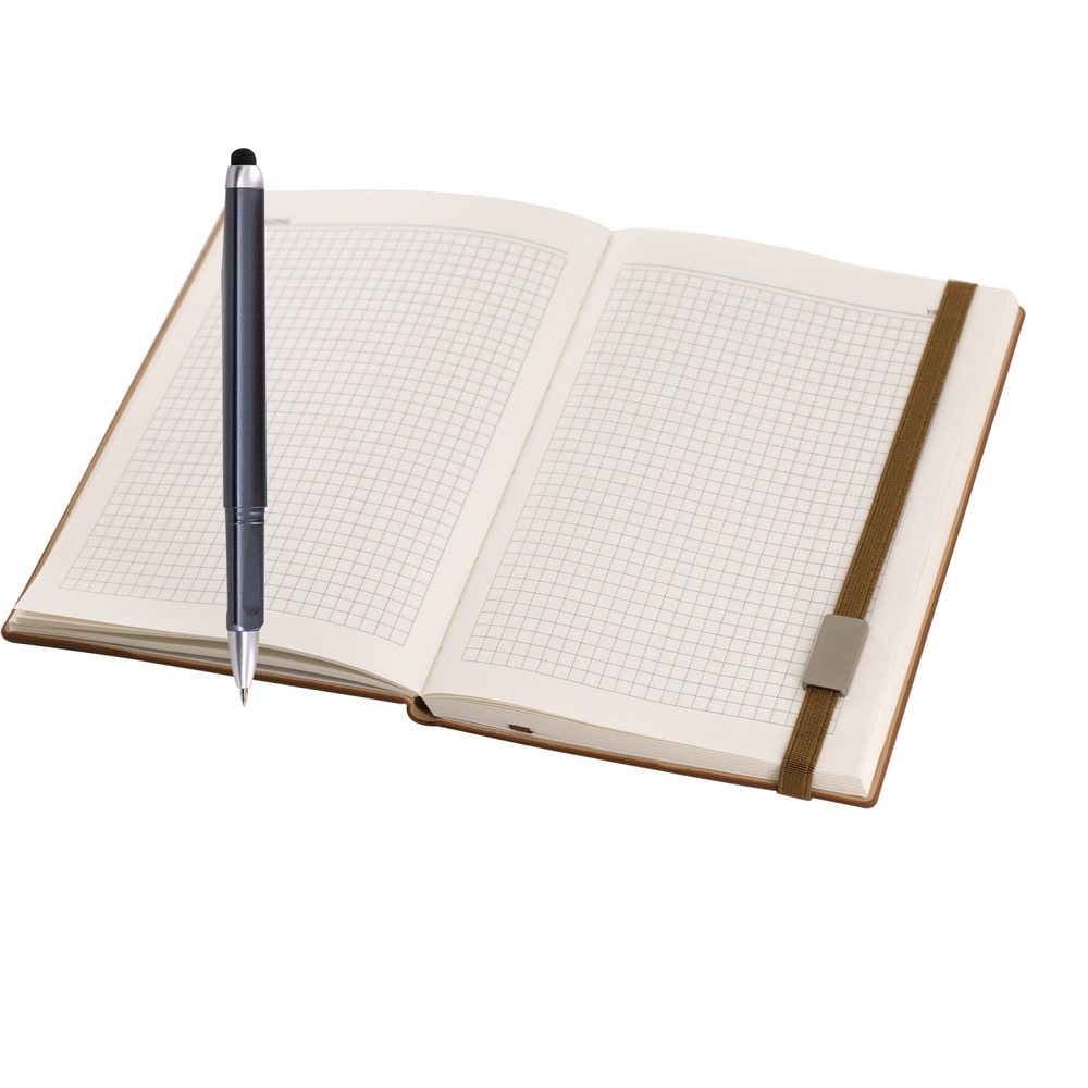 Записная книжка в футляре А5, 7БЦ, Yalong, ПВХ (фактура ткань), на резинке, ручка, ляссе, ассорти, клетка, 112 л,,