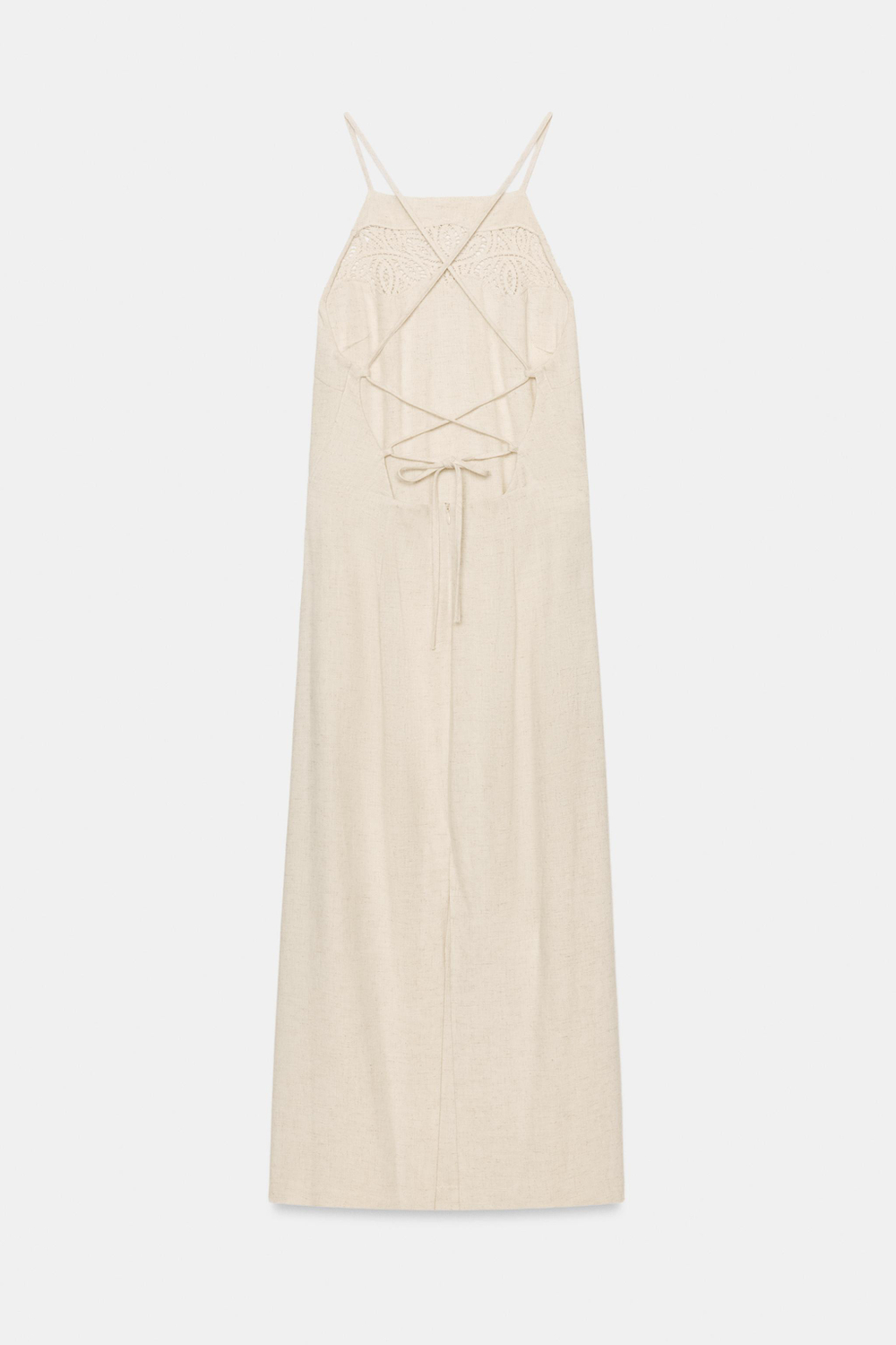 ПЛАТЬЕ МИДИ ИЗ СМЕСОВОГО ЛЬНА — ZARA