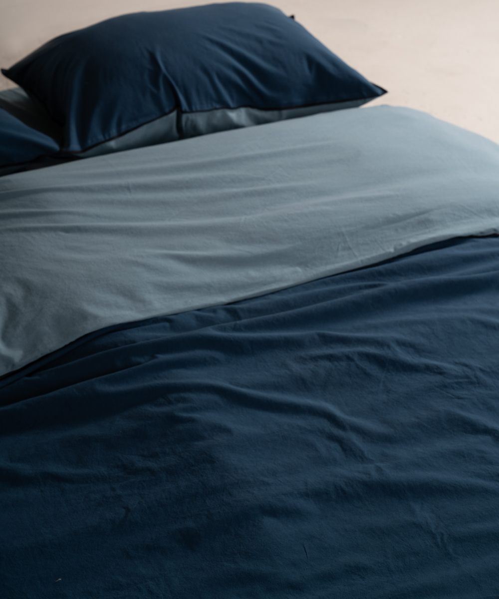Lımasso КПБ 4 пр. Stonewashed Essualte Akdeniz Blue-Dress Blue пододеяльник 200*220, простынь 240*260, наволочки 50*70 2шт