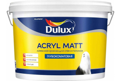 Краска для стен и потолков латексная Dulux Acryl Matt глубокоматовая база BW 9 л