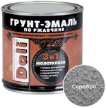 Грунт-эмаль по ржавчине Dali 3 в 1, молотковая, 0,75 л, серебристая, 28231