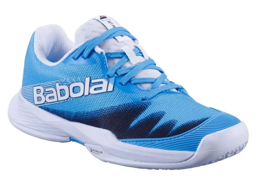 Детские кроссовки для падела Babolat Jet Premura 2 JR - cyan blue/white